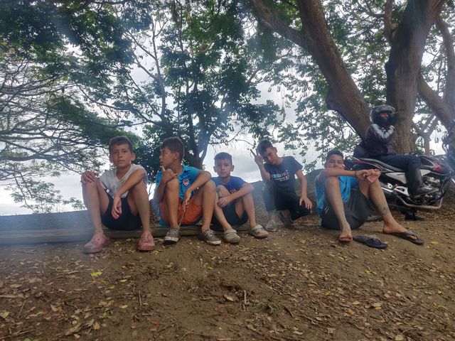 Kids near river